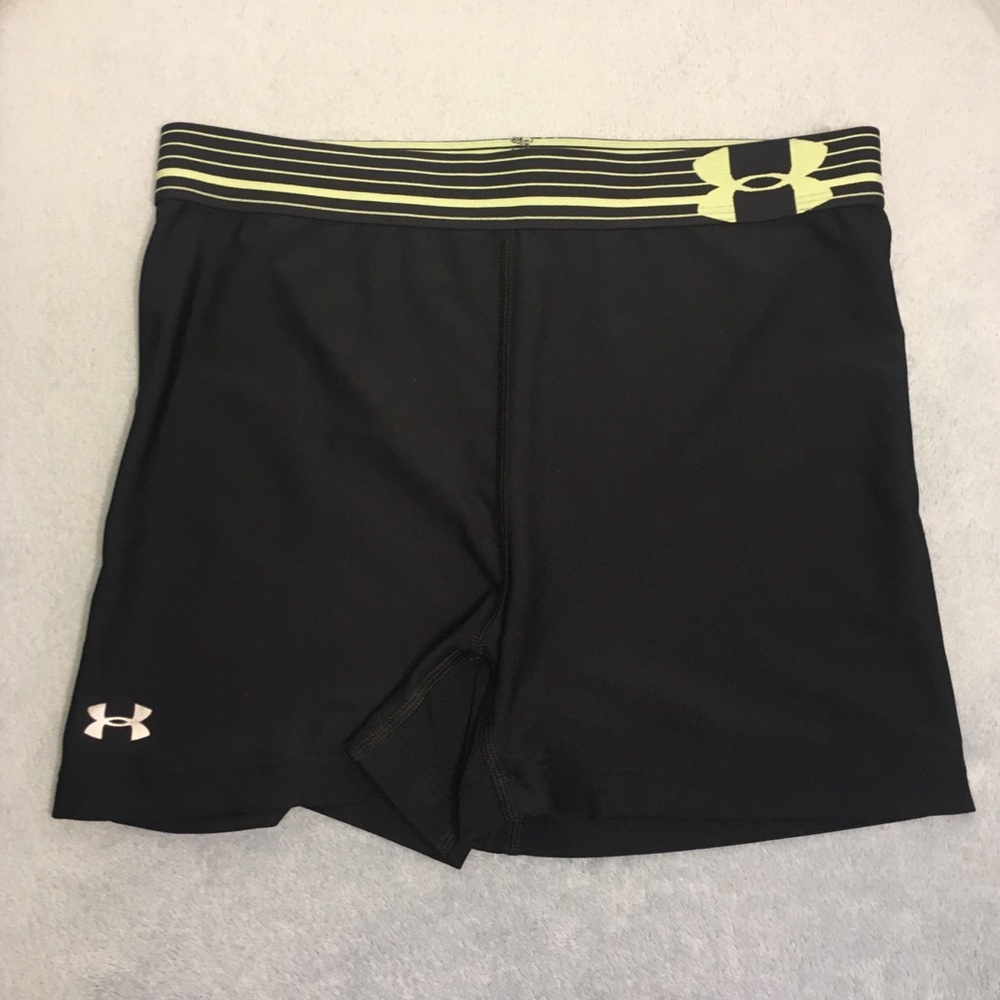 Yellow Striped Under Armour 3” Spandex [Size S]